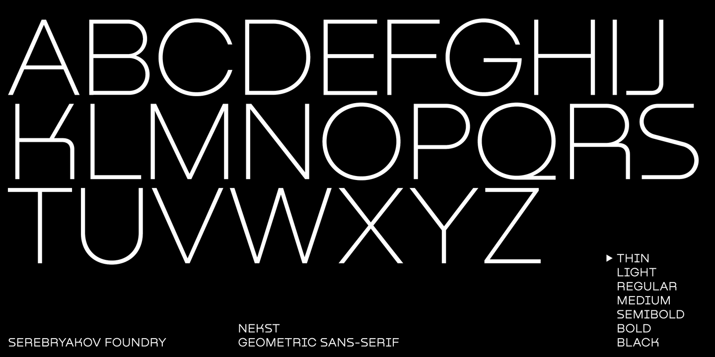 Пример шрифта Nekst SemiBold